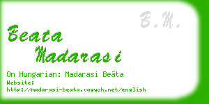beata madarasi business card