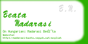 beata madarasi business card